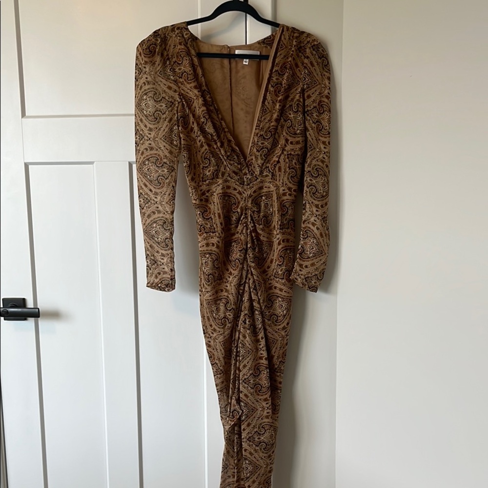 Ronny Kobo Brown Astrid Dress